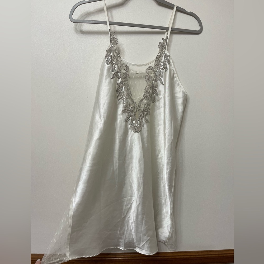 Flora Satin and Lace Slip Dress